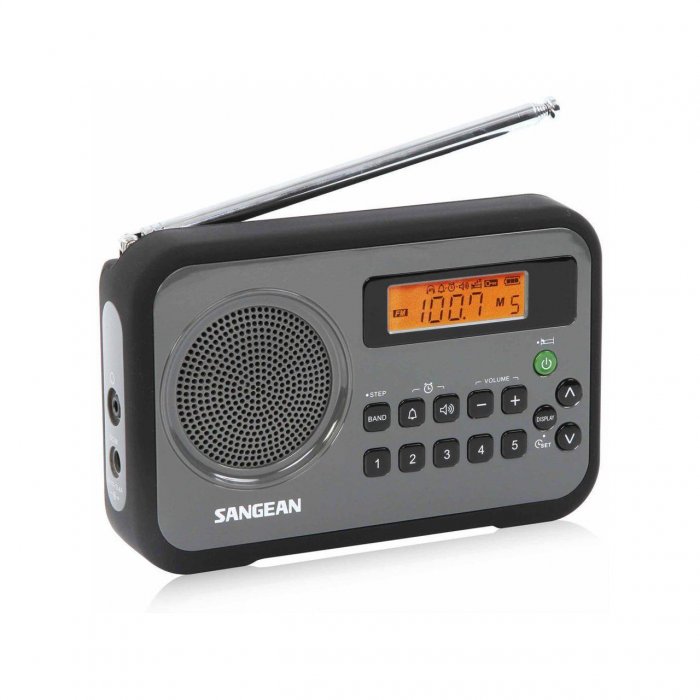 Sangean PR-D18BK AM/FM/Clock Portable Digital Radio BLACK - Click Image to Close