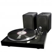 UltraLink MUSIC CRATE Turntable System with Powered Speakers BLACK - Open Box