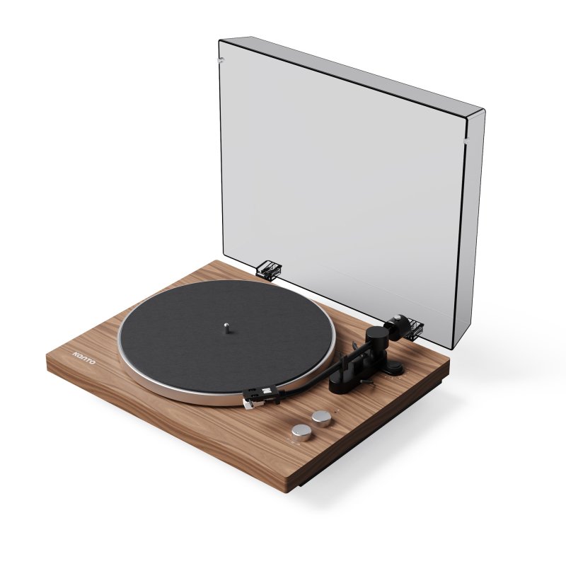 Kanto Living OBI3 2nd Gen Turntable with Bluetooth 5.3 Preamp and Pitch Control - Matte Walnut WALNUT