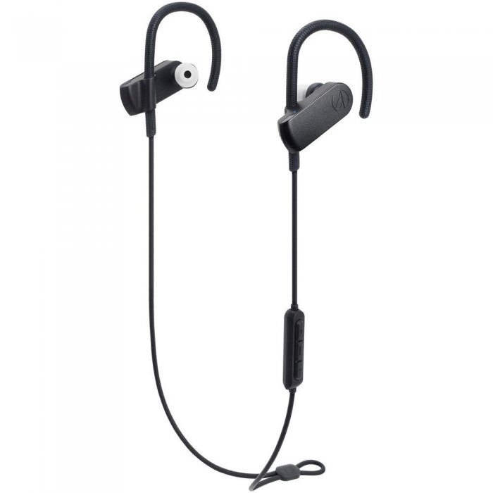 Audio Technica ATH-SPORT70BTBK SonicSport Wireless In-Ear Headphones Black - Click Image to Close