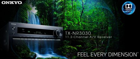 Description image for Onkyo TX-NR3030 1.2-Ch Dolby Atmos Ready Network A/V Receiver w/ HDMI 2.0