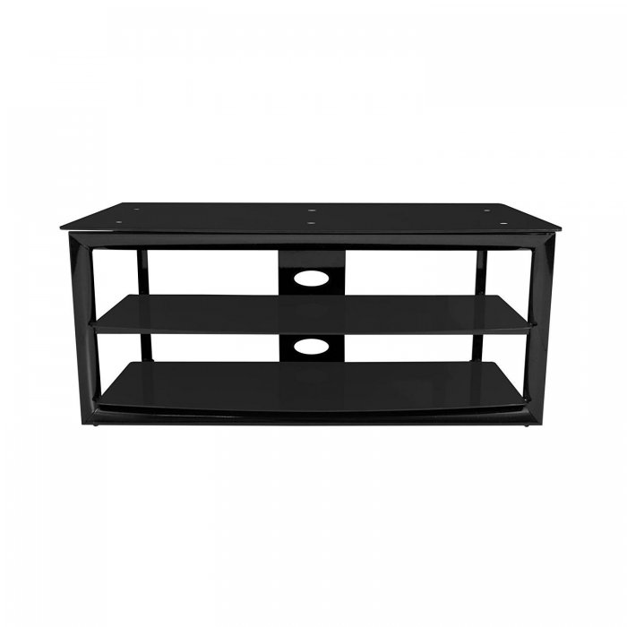 Techcraft MC4832B Glass on Metal Television Stand BLACK - Click Image to Close