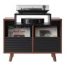 Norstone OSLO 800 Vinyl Cabinet – Stylish Record Storage & Turntable Stand BLACK SATIN