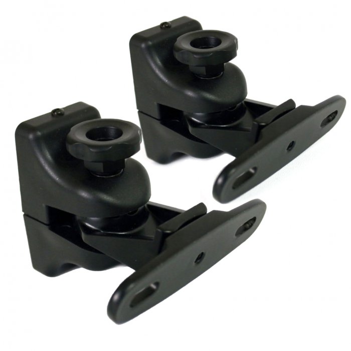 B-Tech BT332 Universal Swivel Wall Mounts for Speakers w 1/4" Compatibility (Pair) BLACK - Click Image to Close