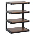 NorStone Esse HiFi Audio Rack 4 Shelf Tempered Glass Steel Frame for Turntables and AV Equipment BLACK / WALNUT