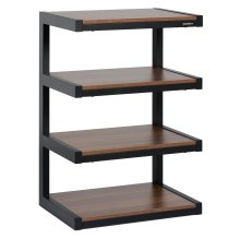 NorStone Esse HiFi Audio Rack 4 Shelf Steel Frame for Turntables and AV Equipment BLACK / WALNUT