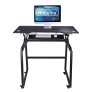 Rocelco DADR46+FSM 46" Adjustable Desk Retractable Keyboard Tray BLACK