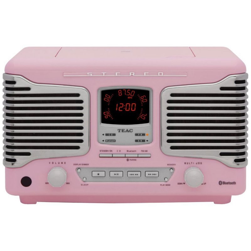 Teac SL-D800BT Wireless Bluetooth Vintage Retro Radio PINK