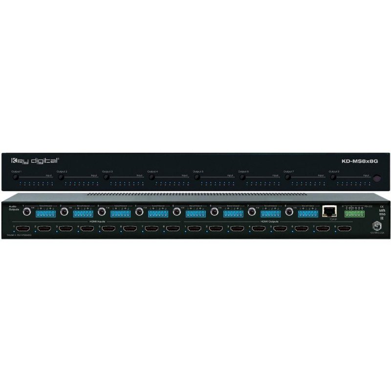 Key Digital KD-MS8x8G 8x8 4K/18G HDMI Matrix Switcher