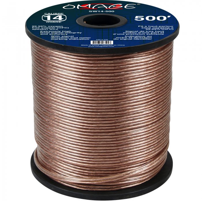 Omage SW14-500 14-Gauge Oxygen Free Copper Speaker Wire 500-Foot - Click Image to Close