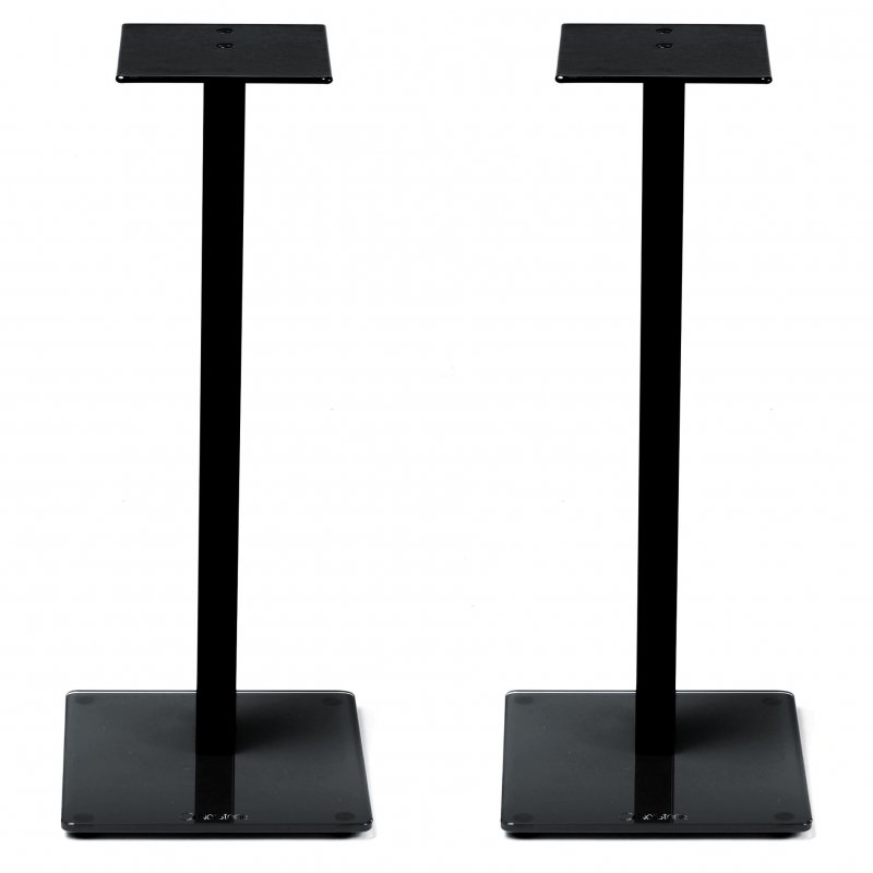 NorStone Esse 23.6" Metal Speaker Stand w/ Wire Management & Tempered Glass Base BLACK