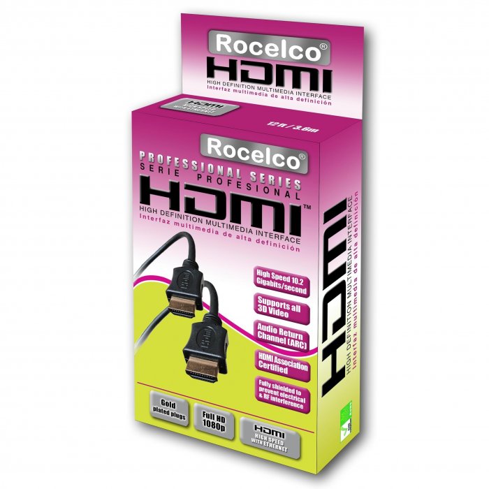 Rocelco HD 15M HDMI High Speed Cable with Ethernet 15 Metres BLACK - Click Image to Close