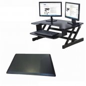 Rocelco ADR+MAFM Adjust-Height Sit/Stand Desk BLACK