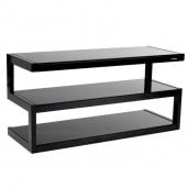 NorStone Esse 43-Inch AV Rack w 3 Black Glass Shelves BLACK