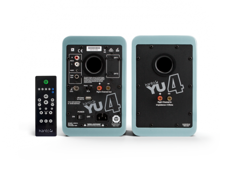 Description image for Kanto YU4GT 70W (RMS Power) Powered Speakers w/ Bluetooth & Preamp GLOSS TEAL - Open Box