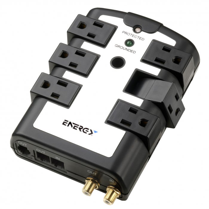 Energy EPC75 6 Outlet Rotating Surge Protection Wall Tap - Click Image to Close