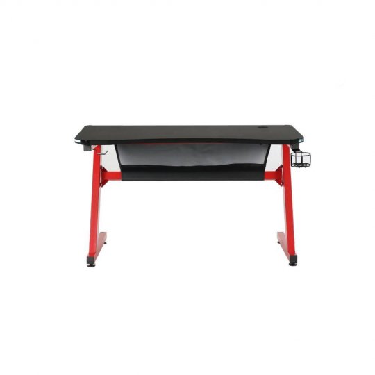 Home Touch Attrition Gaming Desk Carbon Fiber Texture Surface, BLACK/RED