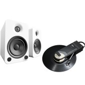 Audio-Technica Sound Burger & Kanto YU4 Powered Bluetooth Vinyl System Bundle BLACK / MATTE WHITE