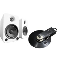 Audio-Technica Sound Burger & Kanto YU4 Powered Bluetooth Vinyl System Bundle BLACK / MATTE WHITE