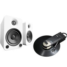 Audio-Technica Sound Burger & Kanto YU4 Powered Bluetooth Vinyl System Bundle BLACK / MATTE WHITE