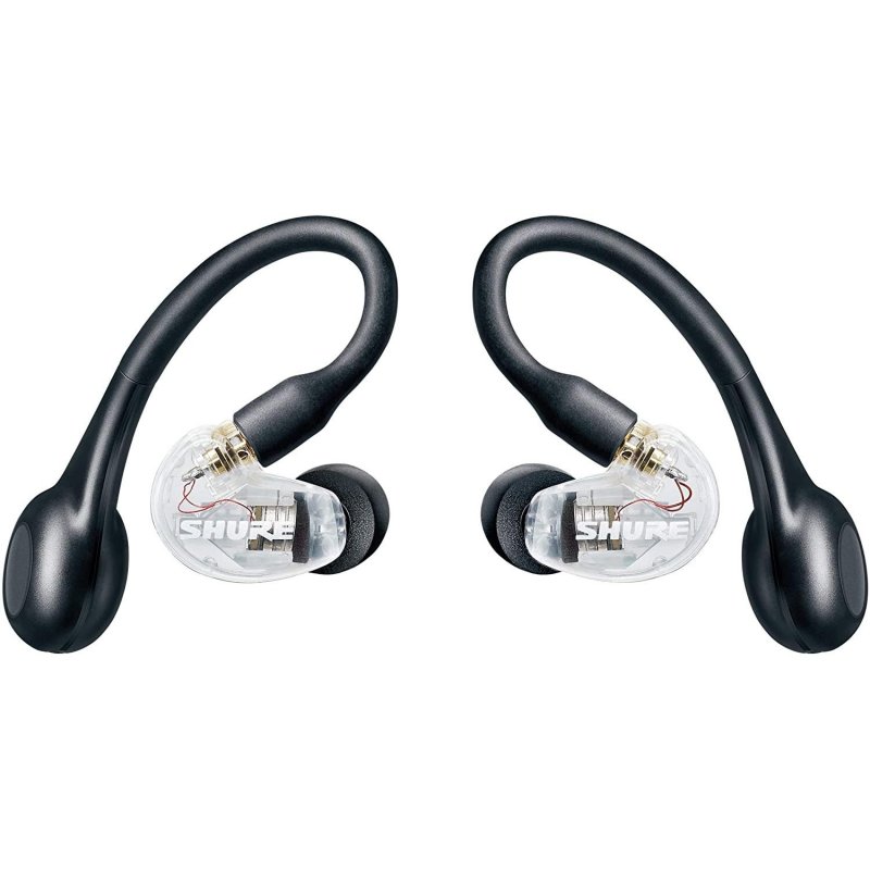 Shure AONIC 215 True Wireless Audio Secure Fit Over-Ear In-Ear Headphones CLEAR