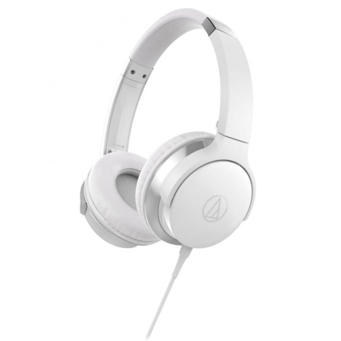 Audio Technica ATH-AR3iSWH SonicFuel On-Ear Headphones with Mic & Control White - Click Image to Close