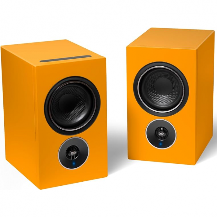 PSB Alpha iQ Streaming Speakers with BluOS (Pair) DUTCH ORANGE - Open Box - Click Image to Close