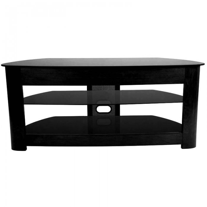 Sonora 173PL65-D-N 40½ Inch Wide Glass and Wood 2-Shelf TV Stand BLACK - Click Image to Close