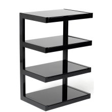 NorStone Esse HiFi Audio Rack 4 Shelf Tempered Glass Steel Frame for Turntables and AV Equipment BLACK