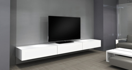 NorStone Khalm 100 Modular TV Stand with IR Glass Door White