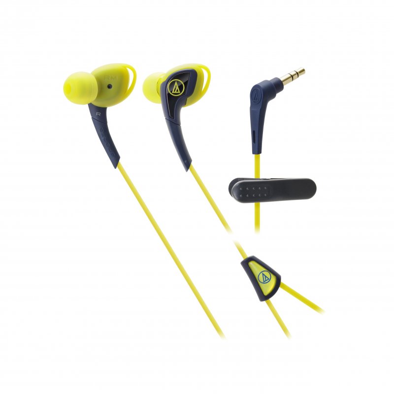 Audio-Technica ATHSPORT2NY Sonic Sport In-Ear Headphones NAVY/YELLOW