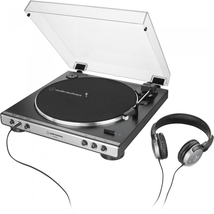 Audio-Technica AT-LP60XHP-GM Stereo Turntable with Headphones GUNMETAL/BLACK - Click Image to Close