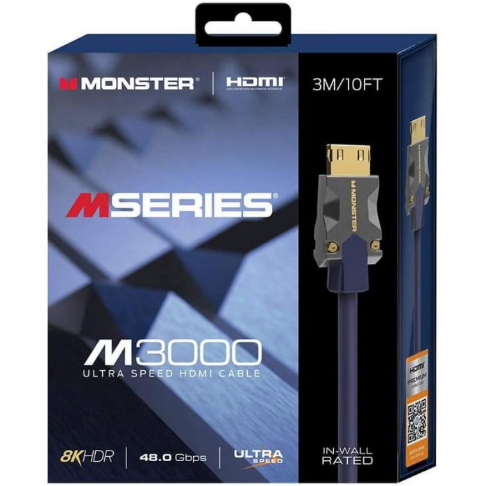 Monster M3000 M Series M3000 48 Gbps HDMI Cable 10ft (3M) - Click Image to Close
