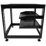 Sanus CFR1610-B1 10U Stackable Open Frame AV Rack Network Rack Wall or Floor Mount BLACK