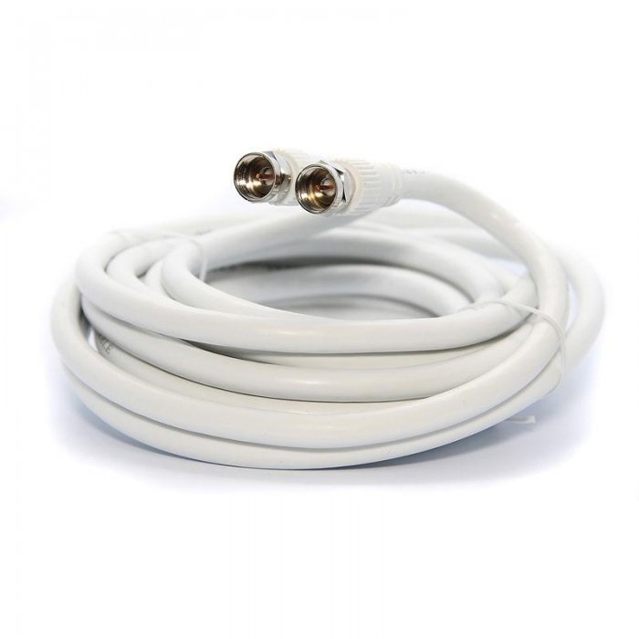 Ultralink UHRG66C RG6 Coaxial Cable W/F Connector White (6FT) - Click Image to Close