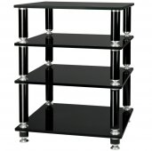 NorStone Stabbl Four Glass Shelf Hi-Fi Audio Rack BLACK NorStone Stabbl Four Glass Shelf Hi-Fi Audio Rack BLACK
