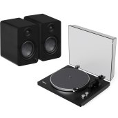 Kanto Living OBI3 2nd Gen & YU6 2nd Gen Turntable and Powered Speaker System Bundle BLACK