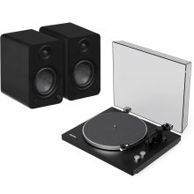 Kanto Living OBI3 2nd Gen & YU6 2nd Gen Turntable and Powered Speaker System Bundle BLACK