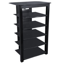 Sonora 122A6-D-N 43-Inch Five Glass Shelf Audio Stand (5 Shelf) BLACK GLOSS