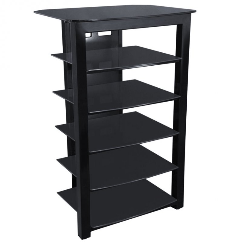 Sonora 122A6-D-N 43-Inch Five Glass Shelf Audio Stand (5 Shelf) BLACK GLOSS