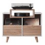 Norstone OSLO 800 Vinyl Cabinet – Stylish Record Storage &amp; Turntable Stand WHITE / CLE
