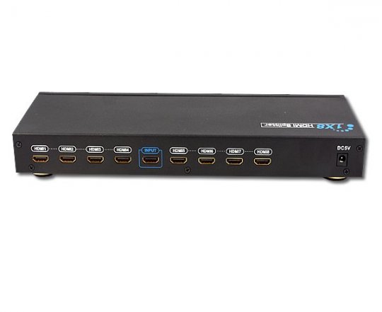 Legend v1.3 1-8-Way HDMI Splitter for up to 8 TVs (Supports 3D)