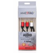 Maestro BMYC-0.3 2 RCA Female to 1 RCA Male Audio Y-Adapter Cable