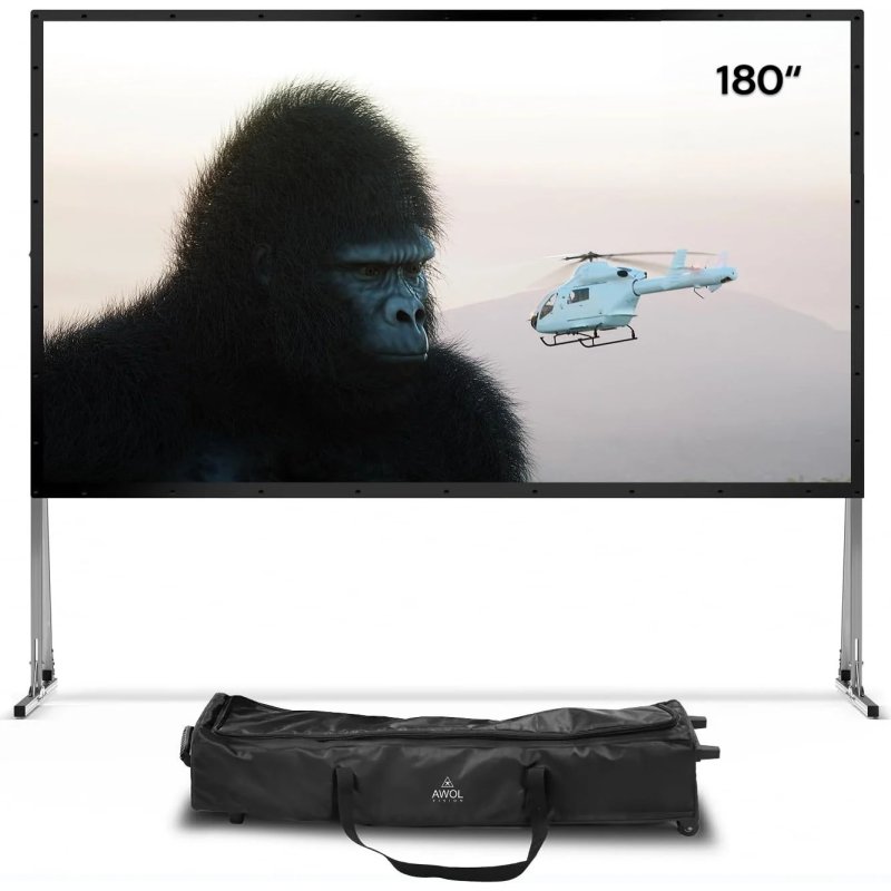 AWOL Vision Outdoor Portable Folding 180 Inch Outdoor Portable Folding Projection Screen
