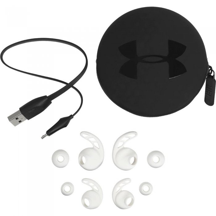JBL Under Armour React Sport Wireless Bluetooth In-Ear Headphones WHITE - Click Image to Close