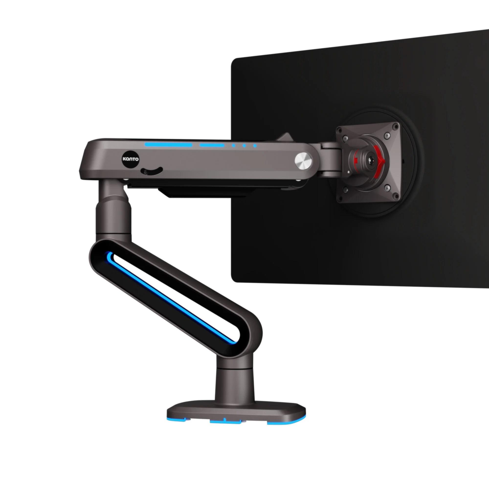 Kanto DMG Heavy Duty Gaming Desktop Monitor Arm with RGB Lighting, Single BLACK