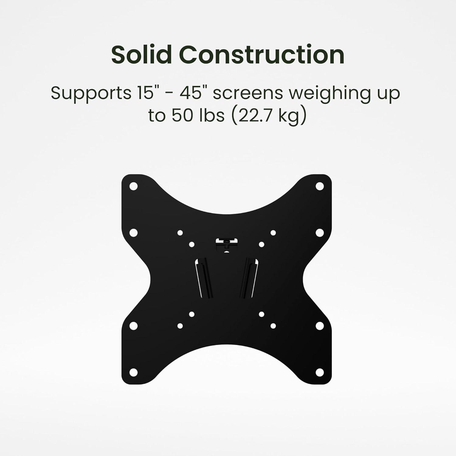 Kanto LF100 Ultra Low Profile Fixed TV Mount 15” to 45" TVs 50lbs