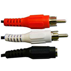 Standard 'Y' Audio Cable 3.5mm Stereo Jack to 2 RCA Jack 2M - Click Image to Close