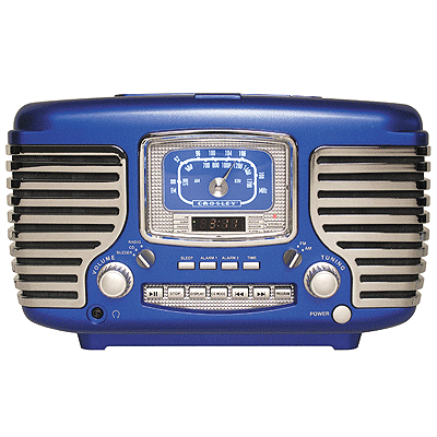 Crosley CR612-BL (Blue) Corsair Retro Clock Radio CD Player