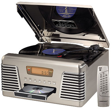 Crosley CR712-BC (Brushed Chrome) Autorama Record/CD Player